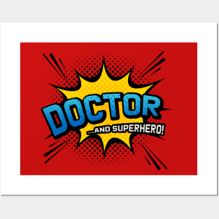 Doctor & Superhero - Comic Book Style Posters and Art